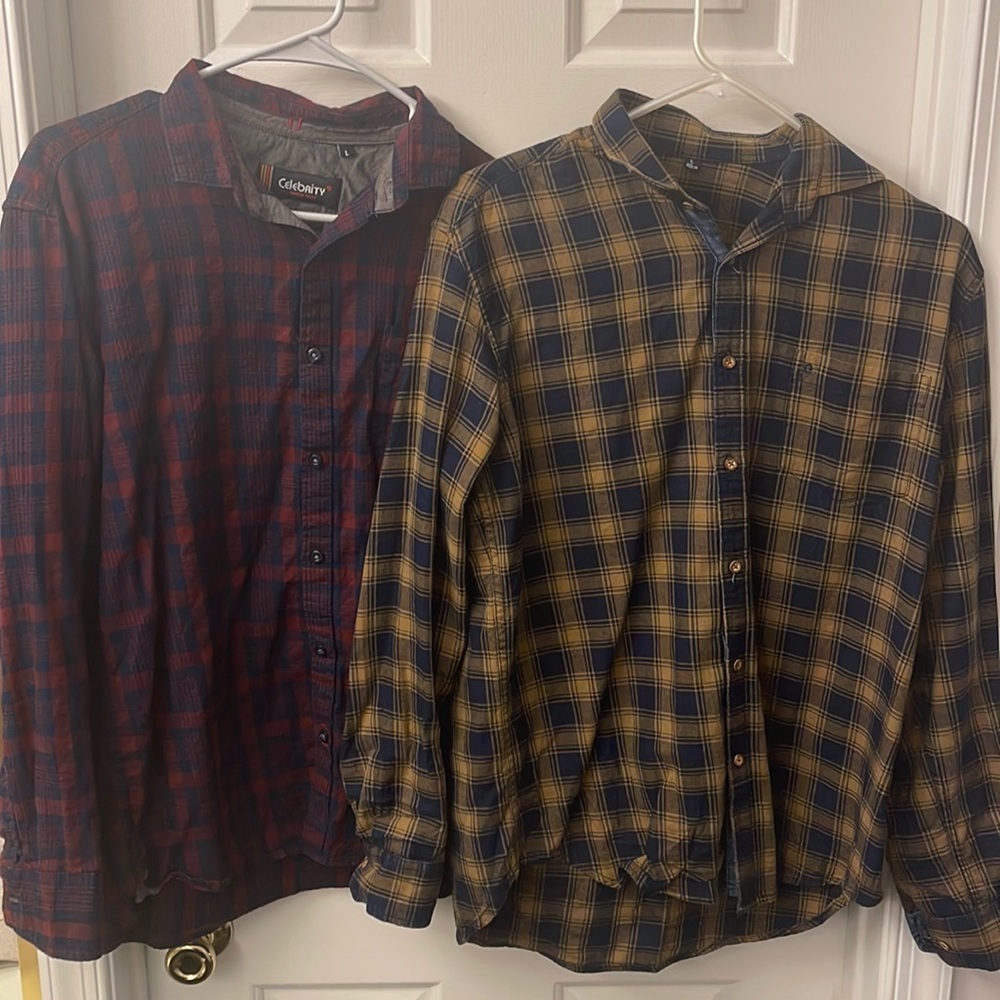 2 striped button downs
